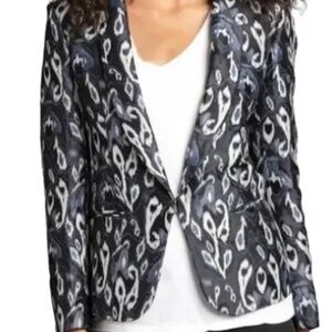 Rag & Bone Black and Blue Ikat Blazer